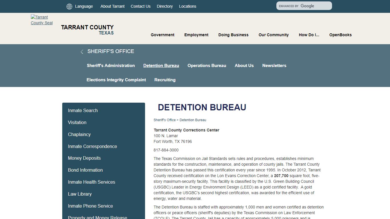 Detention Bureau - Tarrant County